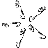CumSlut Temporary Tattoo &ndash; 5 Piece Pack featuring black lettering