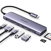 UGREEN Revodok 1071 USB C Hub for Laptop 7 in 1 Dock 4K HDMI, 100W PD Charging, USB-C & 2 USB-A 5Gbps Data Ports, SD/TF Card Reader for MacBook Pro/Air, iPad Pro, XPS, Thinkpad