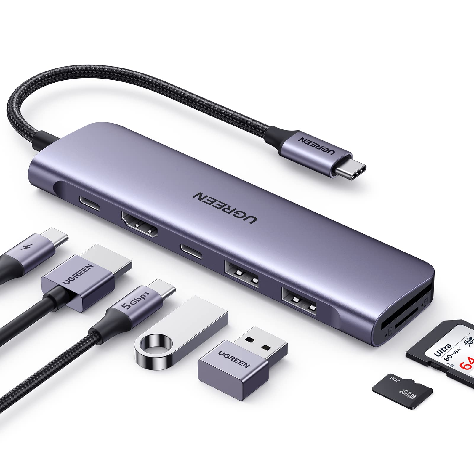 UGREEN Revodok 1071 USB C Hub for Laptop 7 in 1
