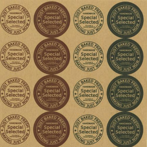 LSW Set of 160 Handmade - Just Baked Fresh Round Stickers [10 Sheets of 16 Stickers]