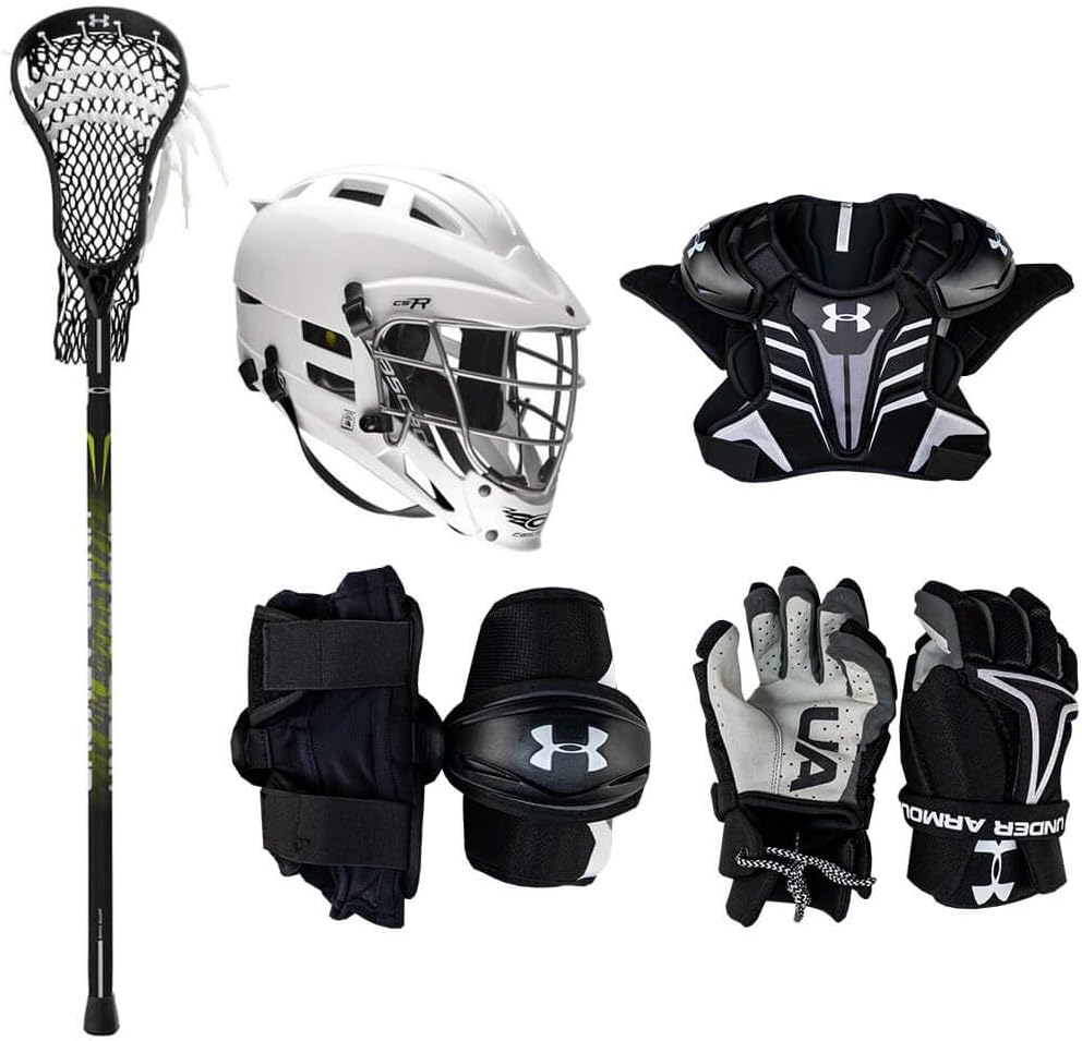 Under Armour Strategy Youth Lacrosse Starter Set W/Complete Stick (Cascade CS-R Helmet) : Sports & Outdoors