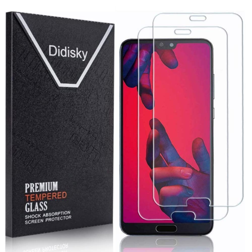 Didisky Tempered Glass Screen Protector for Huawei P20 PRO, [ 2 Pack ] Anti Scratch, 9H Hardness, No Bubbles, High Definition, Easy To Apply, Case Friendly