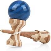 RQN Bamboo Kendama, Traditional Japanese Skill Toy for Kids &amp; Adults(Blue) | Full-Size Classic Shape, Well-Balanced, Slick Finish, Extra String, Ideal for Hand-Eye Coordination Training and Gifting