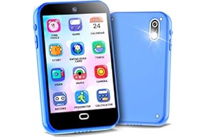 OVV Kids Smart Phone Toys for Boys Girls Age 3 4 5 6 7 8 with Dual Camera 28 Puzzle Games 8G TF Card Music Video Audible Story Knowledge Card Toddler Learning Play Phone Christmas Birthday Gifts