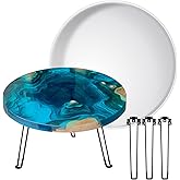 Large Resin Tray Molds, MYKASEN 19 Inch Round Epoxy Resin Table Mold with 3Pcs Table Legs, Thick Silicone Tray Molds for Char