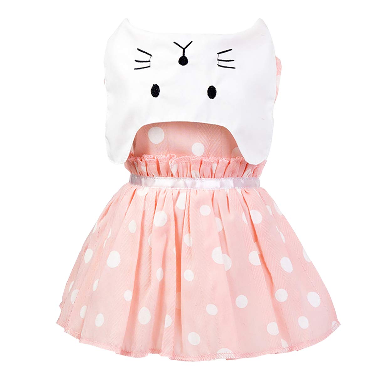Dog Dress Puppy Skirt Dog Clothes Princess Dresses Tutu Skirt Cat Disguise Wedding Cotton Dress Luxury Bow Dress for Small Dog Girl (L,Pink)