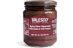 VALESCO Spicy Olive Tapenade with Herbs & Chili Pepper - Gourmet Spread for Dips, Bruschetta, and Pasta Dishes (6.7 fl oz)