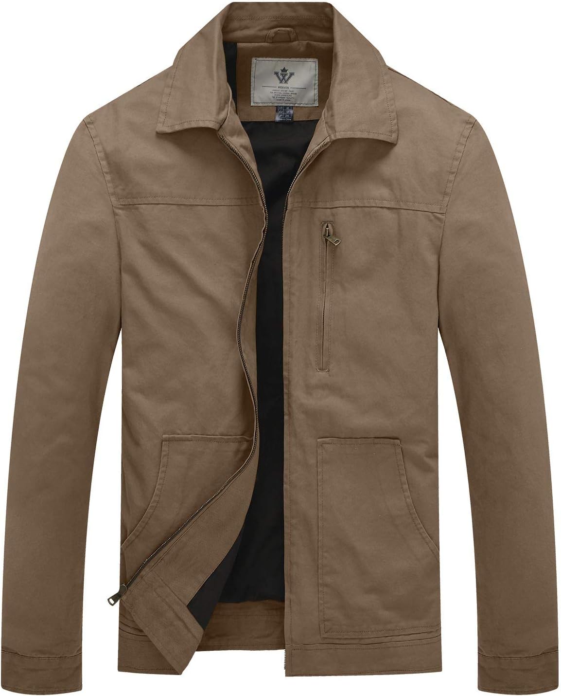 WenVen Men's Casual Lightweight Zip-Up Jacket Outerwear