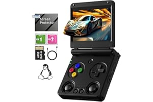 GIIPGOOP RG34XXSP Retro Handheld Game Console RG34XX SP Retro Gaming Console with 64G Preloaded 5000+ Games,3300 mAh Battey,Portable Pocket Arcade Support 30+ Simulators 5G WiFi Bluetooth HD Black