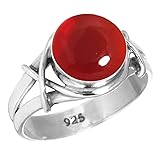 JEWELOPORIUM 925 Sterling Silver Ring for Women Red