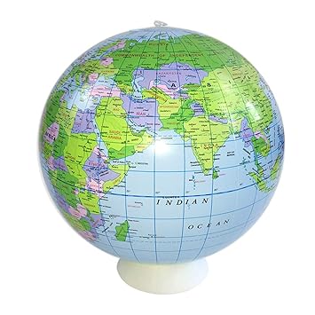 Pinfect Globe World Map 40cm English Version PVC Inflatable Balloon Beach Ball Toy