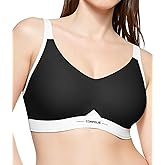 COMFELIE Seamless Wireless Bra for Busty Women No Underwire Lightly Lined Deep V T-Shirt Bralette Underarm-Smoothing