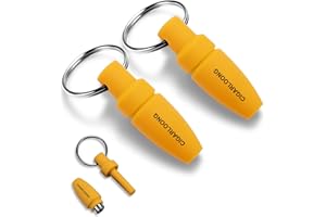 Demcigar Cigar Punch, Sharp Cutter Punch with Key Chain, Mini Portable Cigar Opener Tool for 7 mm Drill,2 Pack (Yellow)