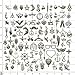 100pcs Silver Charms, Mixed Smooth Tibetan Silver Metal Charms Pendants for Necklace Bracelet Jewelry Making Crafting (HM97)