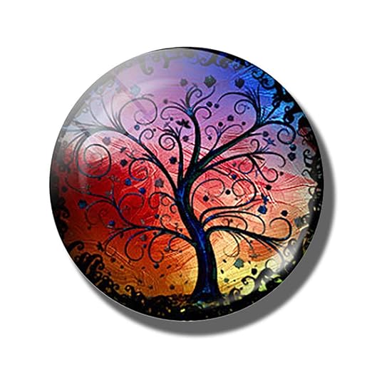 AGGIEYOU Arte Pintura Cristal Redondo Retro Estampado de Flores ...