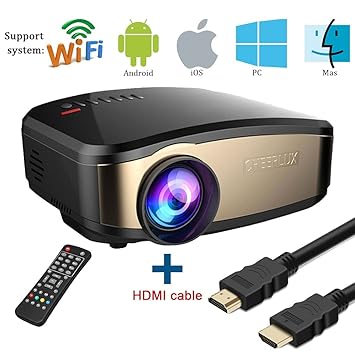 Wifi Projector, huiheng SD50 Plus Wireless Projector Mini LED ...