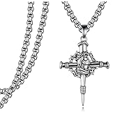 Zoxuxiwu Jesus Necklace for Men 925 Sterling Silver Jesus Cross Necklace Religious Jewelry Gifts for Men