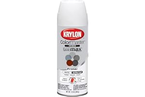 Krylon K05131507 ColorMaster Paint + Primer, Ultra Flat Primer, White, 12 oz.