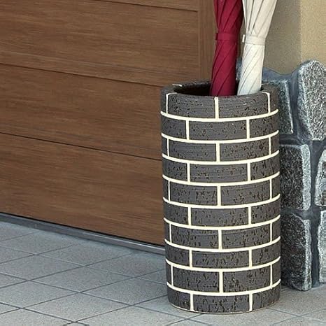 Amazon 信楽焼 黒レンガ傘立て しがらき焼 笠立て 陶器 おしゃれ Kt 0174 傘立て オンライン通販