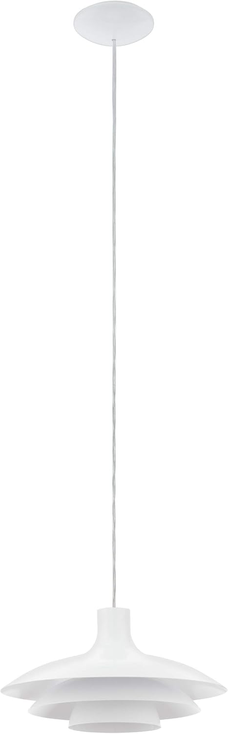 EGLO Almozar Pendant Light, 1-Bulb Pendant Light, Metal Pendant Light, Dining Table Lamp in White - Image 3