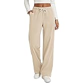 ODODOS Women's Brushed Fleece Straight Leg Pants – Cozy Warm High Waisted Relaxed Lounge Sweatpants with Pockets, 29" Inseam