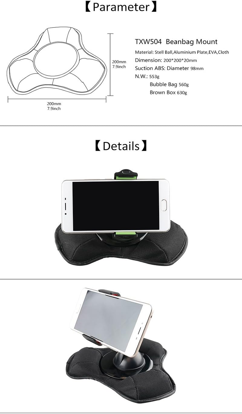 Nonslip Beanbag Dashboard Friction,Car Sat Nav GPS Dashboard Mount for Garmin TomTom, Magellan and Other Portable GPS Navigators - Image 5