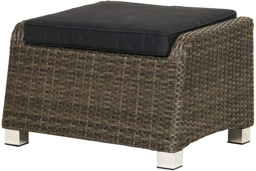 Licht-Erlebnisse Fußhocker Rocky 71x45x56cm inkl. Polster Polyrattan