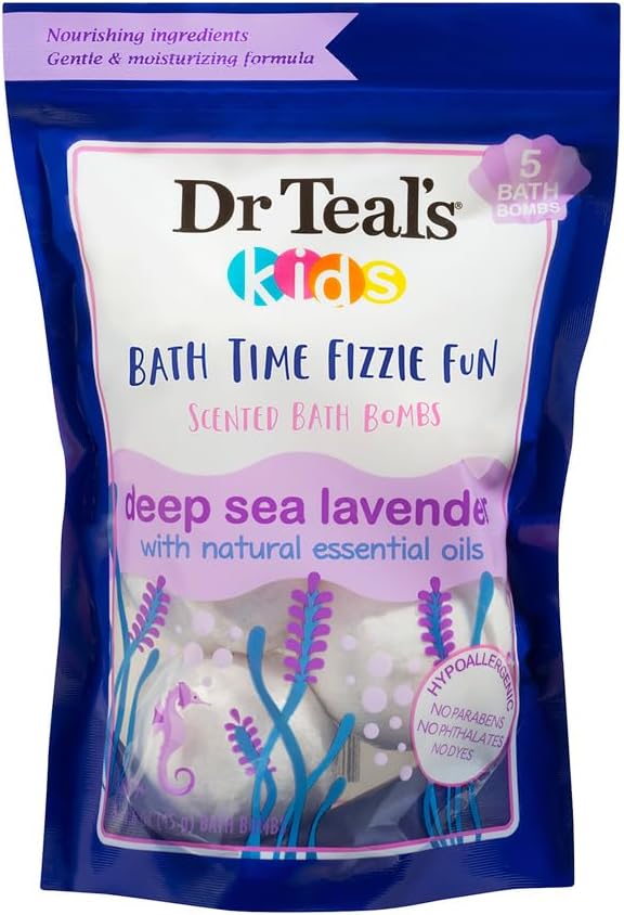 Dr Teal's Ultra Moisturizing Bath Bombs 5pk Deep Sea Lavender Kids Essential