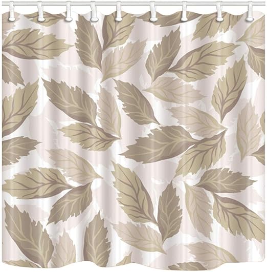 Amazon Com Chuami Leaf Shower Curtain Grey Maple Leaves Falling