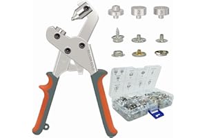 Snap Button Kit, BILLION GOLD Heavy Duty Snap Fastener Tool with 20 Sets 15mm Snaps, Handheld Snap Kit for Canvas, Leather, B