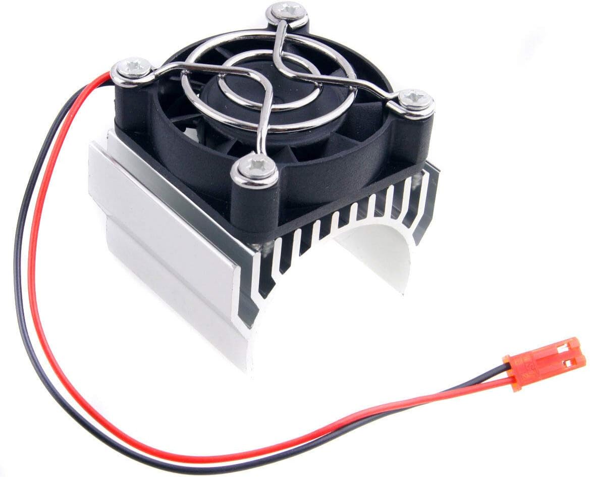 Toyoutdoorparts RC 7020 Silver Aluminum Heat Sink 5V Fan 40ร40ร10mm Cooling for HSP 540 550 Motor