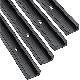 Hot Favorable 48" Aluminum T-Track for Woodworking,4PK | Double Cut Profile Universal T Tracks with Predrilled Mounting Holes-Fine Sandblast Black Anodized, Jigs &amp; Fixtures,Workbench