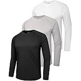 clothin 3 Pack Long Sleeve Shirts for Men/Mens Workout T-Shirts Moisture Wicking Lightweight