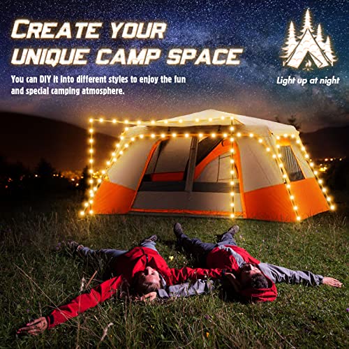 Camping Tent String Lights, 17 Colors 7 Flashing Modes LED Decorative Rope Lights Battery