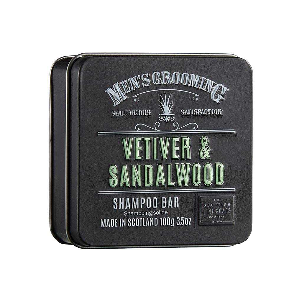 Men's Grooming by Scottish Fine Soaps Vetiver & Sandalwood Shampoo Bar 2 x 100g