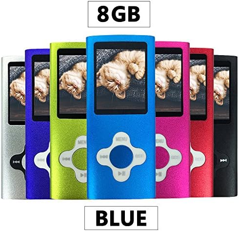 Wyne Technology 8GB MP3 MP4 Music Player 1.78" LCD Screen Slim &amp; Compact Multifunctional Player with FM Radio Multi-lingual System Video Player Photo Viewer Voice Recording (Blue)