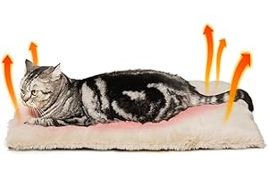 MEOWOOU Self Warming Cat Mat Self Heating,Cat Bed 24" x 18" Thermal Extra Warm Dog Bed for Indoor and Outdoor Cats Pet Heating Pad for Kittens Small Puppy Pets with Washable Removable Cover