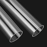 4PCS Rigid PETG Tube 50mm (2") OD x 2mm Wall Thickness, 16.5" Length PC Rigid Round Clear Tubing Unbreakable Polycarbonate Tu