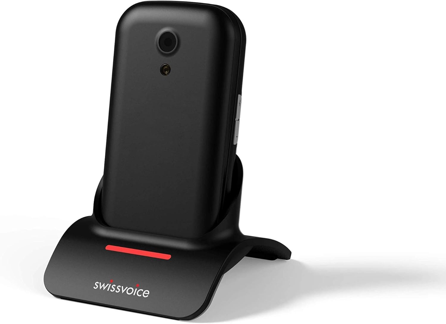 SWISSVOICE S24 Black Big Button Mobile Phones for Elderly, Simple Mobile Phone with Charging Dock, Non Smart Mobile Phones