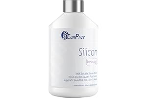 CanPrev Silicon + Biotin Beauty Liquid, 500ml 33-Day Supply - A Supplement for Radiant Hair, Skin and Nails with Soluble Sili