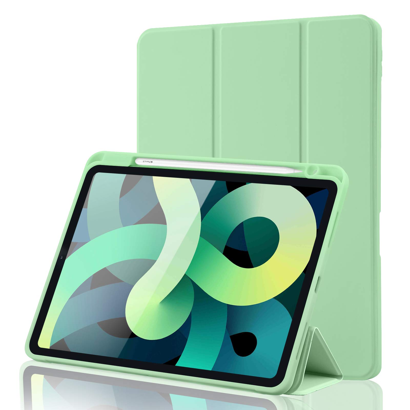 Case for iPad Air 11 Inch M4 2026 8th Gen/M3 2025/M2 2024, iPad Air 5th/4th Gen 10.9 Inch 2022/2020 Slim Stand Cover with Pencil Holder, Supports Apple Pencil Charging, Auto Wake/Sleep - Matcha Green