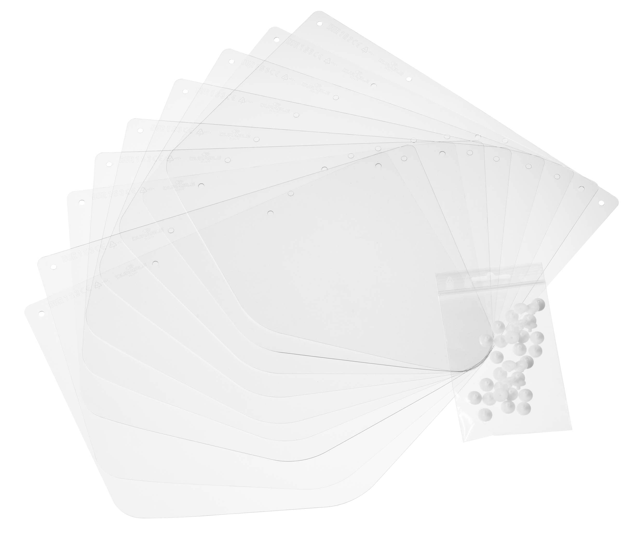 Durable Films for Face Visor | with Press Studs | Disinfectable | Made in EU | Pack of 10