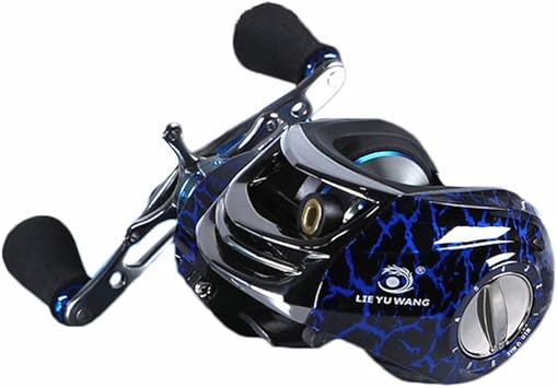 Amazon Beesclover 15 シームレスベアリング 左 右手 遠心調整 ブレーキ ロープロファイル ベイトキャスティング フィッシングリール ブルー Beesclover フロアポンプ