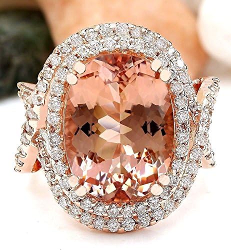 Sumanee Luxury Women 18K Rose Gold Filled Morganite Wedding Engagement Gift Ring Jewelry (10)