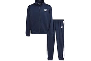 Reebok Boys’ Tracksuit – 2 Piece Active Tricot Zip Sweatshirt and Jogger Pants (Size: 4-12)