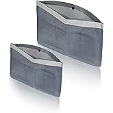 AfitLulu Purse Organizer, 6-Compartment Ultra Light Mini Mesh Transparent Bag Organizer Insert with Handheld and Snap Button, Tote Organizer Insert for Travel Storage, Handbag (Grey, S+L)