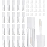 Thrymme 20 Pcs Mini Lip Gloss Tubes, Mini Empty Lip Gloss Tubes | 1.2 ml Empty Lip Gloss Tube Reusable Clear Lip Glaze Containers with Stopper for Travel