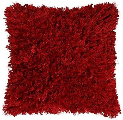 Shimmer Shag Red 24" Pillow with