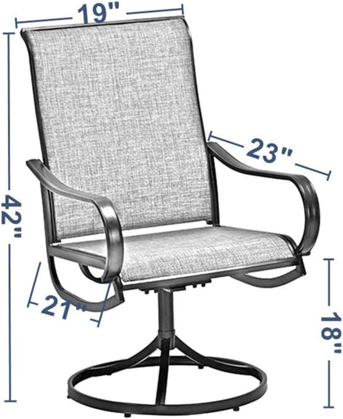Vicllax Patio Dining Swivel Chairs, Outdoor Kitchen Garden Metal Gentle Chair: Kitchen & Dining