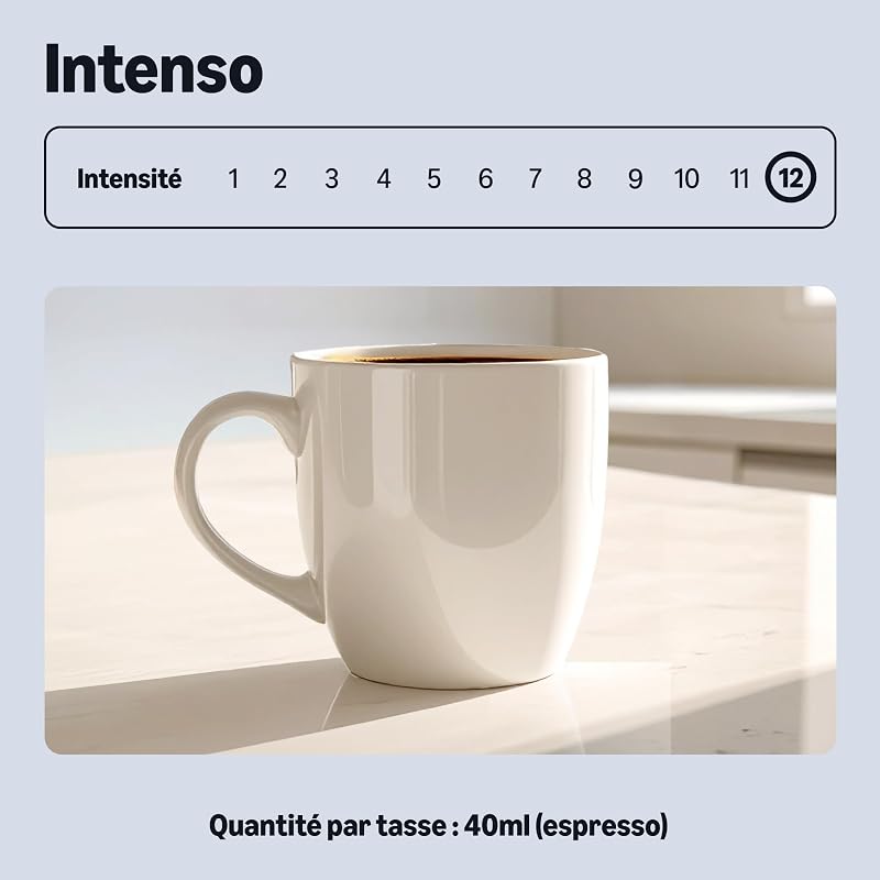 Capsules de Café Intenso Compatibles avec Nespresso, capsule en aluminium, torréfaction poussée, 100 Pièces, 5 lot de 20 - Certifié Rainforest Alliance